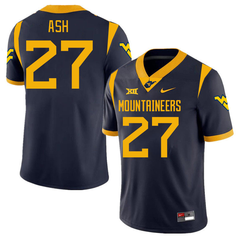 Men #27 Clay Ash West Virginia Mountaineers College 2024 New Uniforms Football Jerseys Stitched Sale